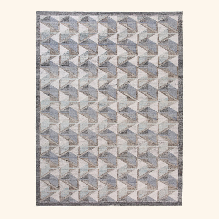 Multi Flatweave Wool Cotton Blend Rug - 9'1" x 12'