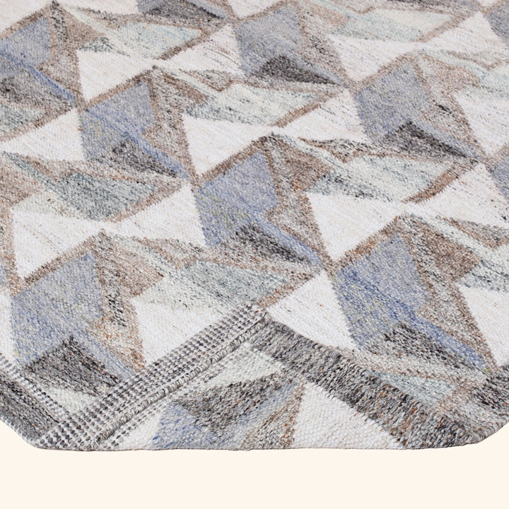 Multi Flatweave Wool Cotton Blend Rug - 9'1" x 12'