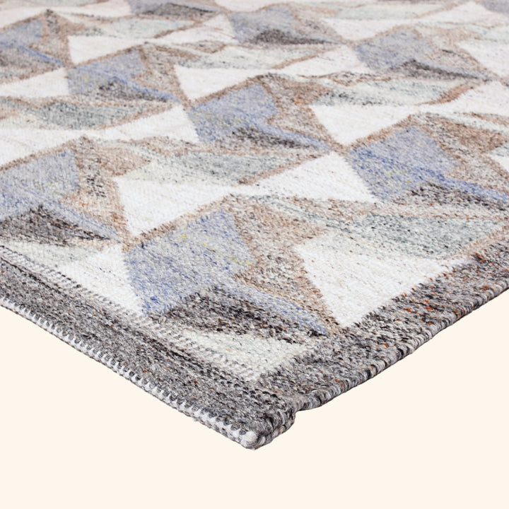 Multi Flatweave Wool Cotton Blend Rug - 9'1" x 12'