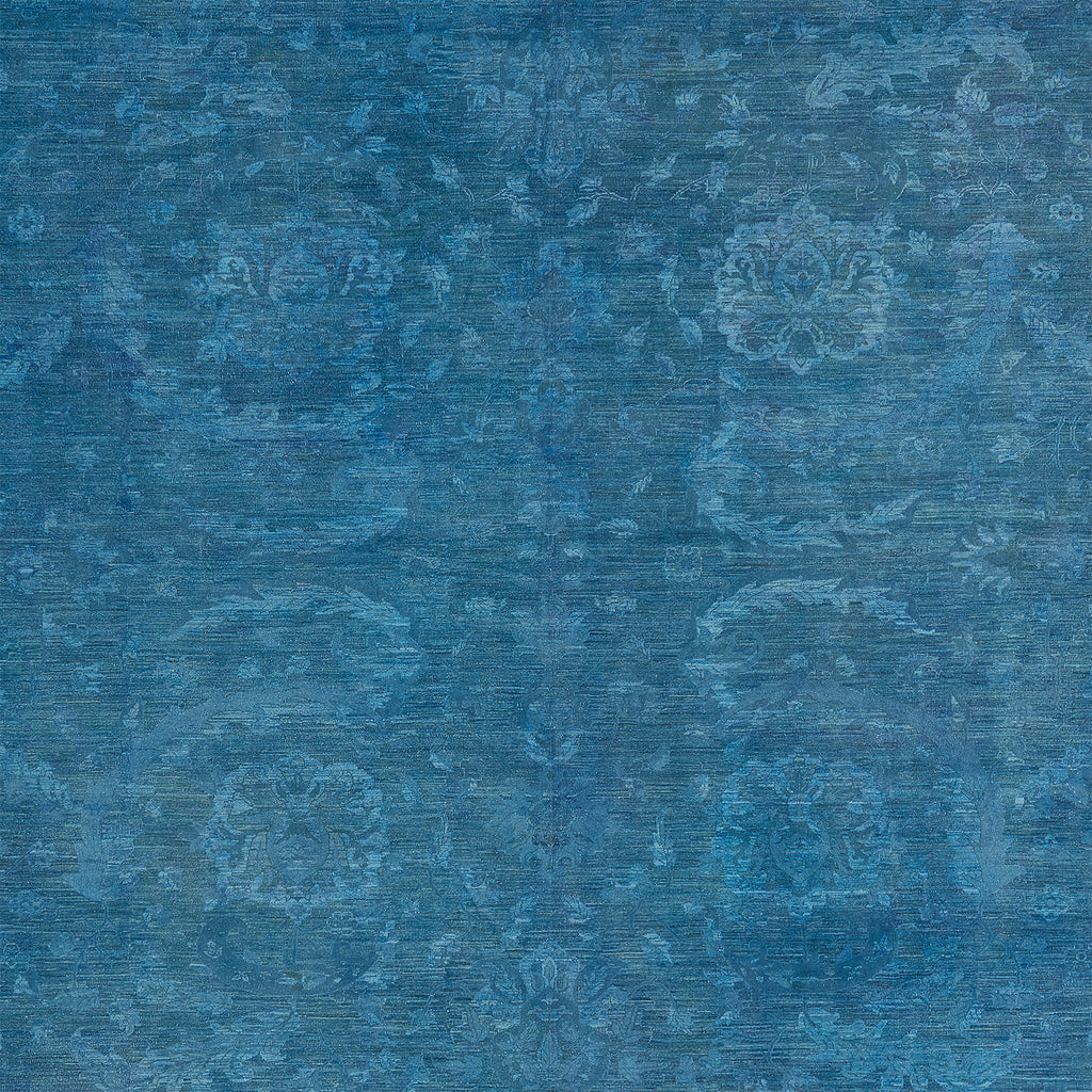 Blue Overdyed Wool Rug - 13'5" x 14'6"
