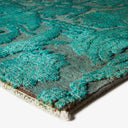 Green Overdyed Wool Rug - 3'6" x 8'