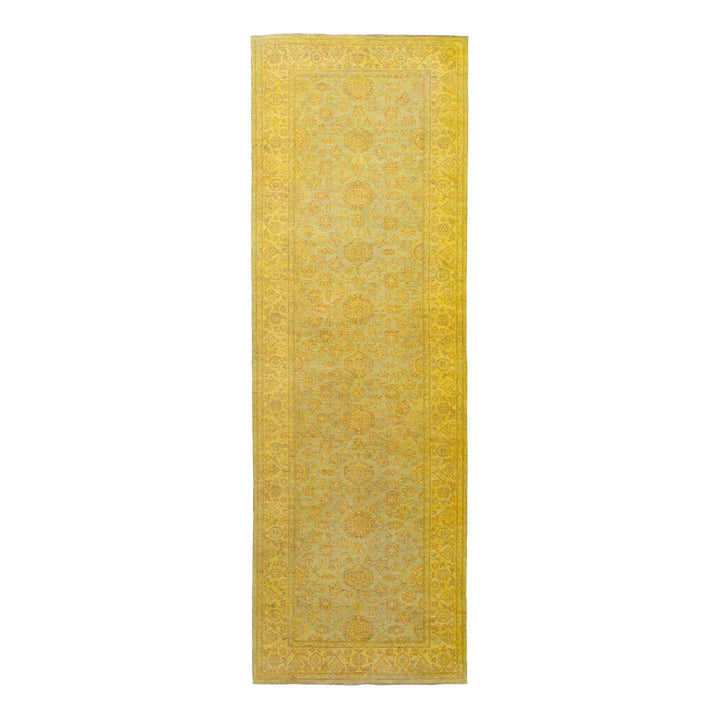 Yellow Overdyed Wool Rug - 5'1" x 15'6"