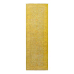 Yellow Overdyed Wool Rug - 5'1" x 15'6"