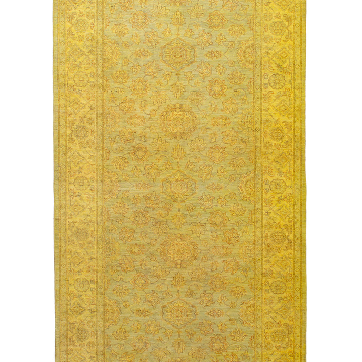 Yellow Overdyed Wool Rug - 5'1" x 15'6"