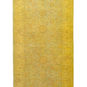Yellow Overdyed Wool Rug - 5'1" x 15'6" - hover