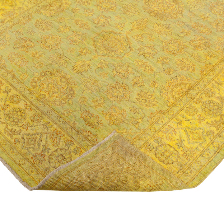 Yellow Overdyed Wool Rug - 5'1" x 15'6"