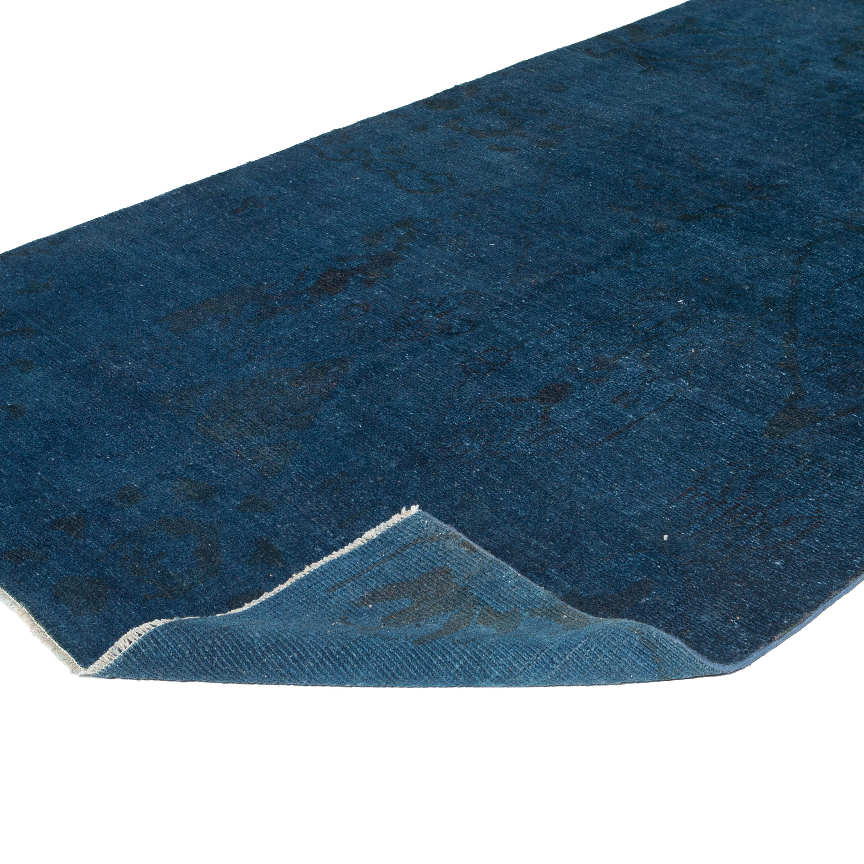 Blue Overdyed Wool Rug - 6'1" x 12'7" Default Title