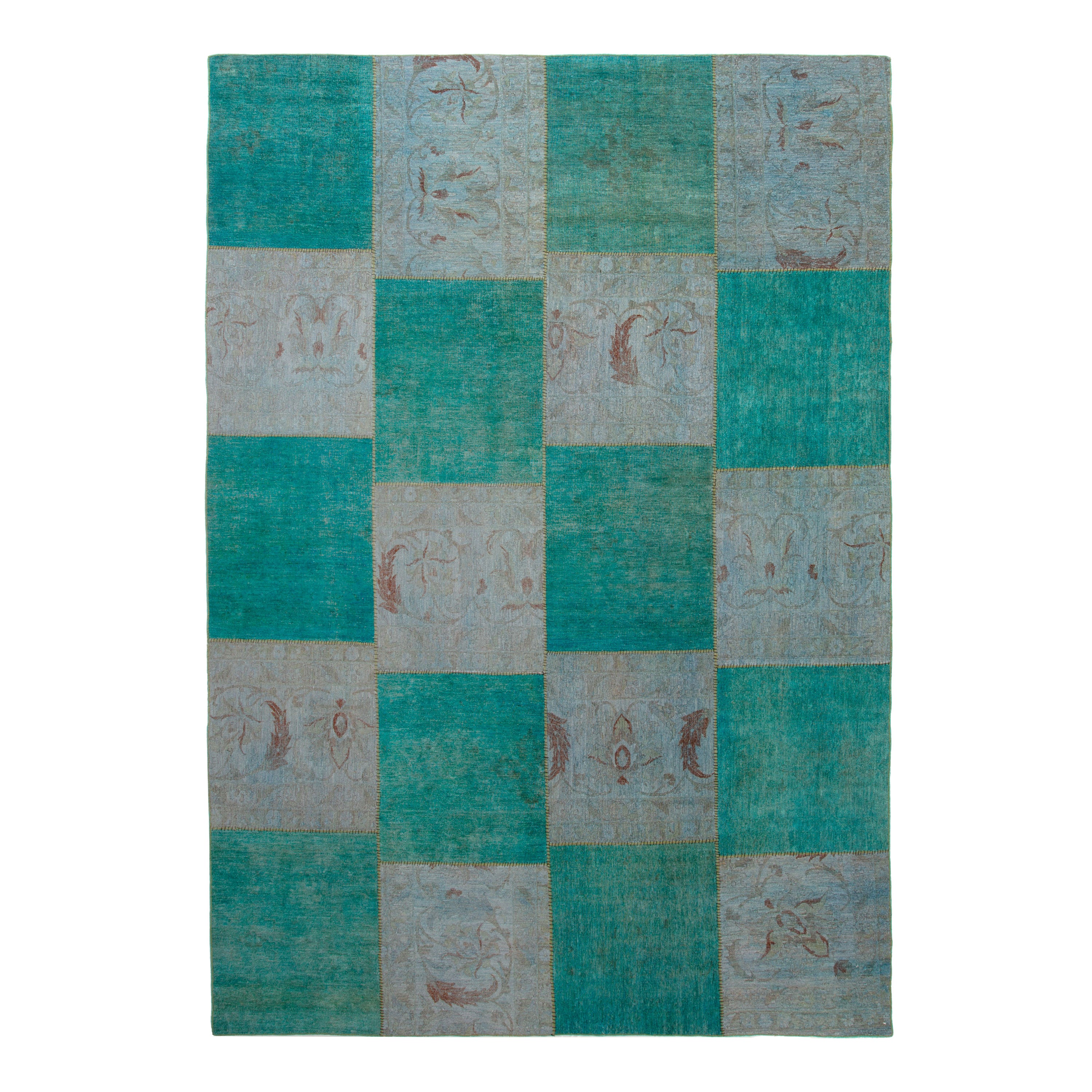 Green Overdyed Wool Rug - 9'11" x 14'4"