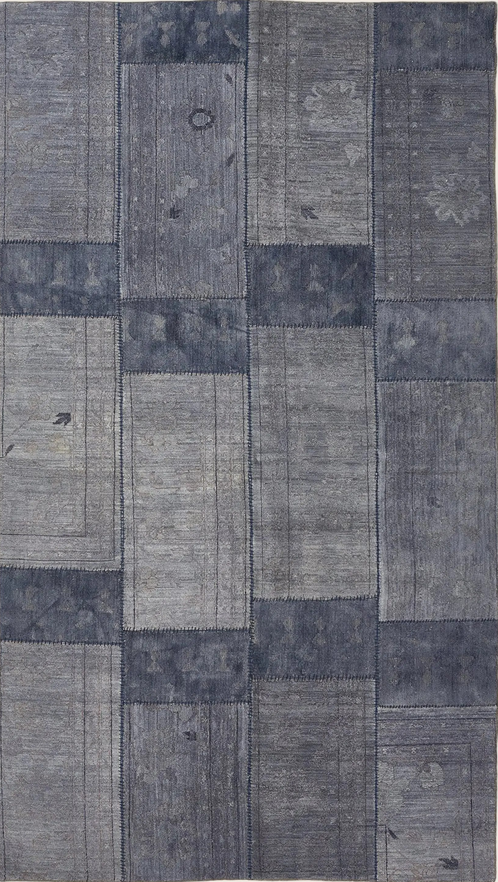 Grey Samsara Patchwork Wool Rug - 6'10" x 12'4"