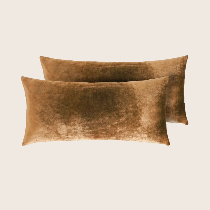 Set of 2 Mini Ombre Velvet Pillow, Copper Ivy