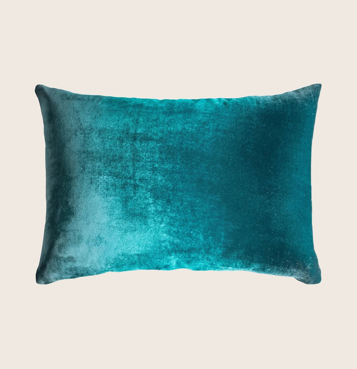Ombre Velvet Throw Pillow, Pacific