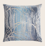 Metallic Willow Velvet Throw Pillow, Dusk