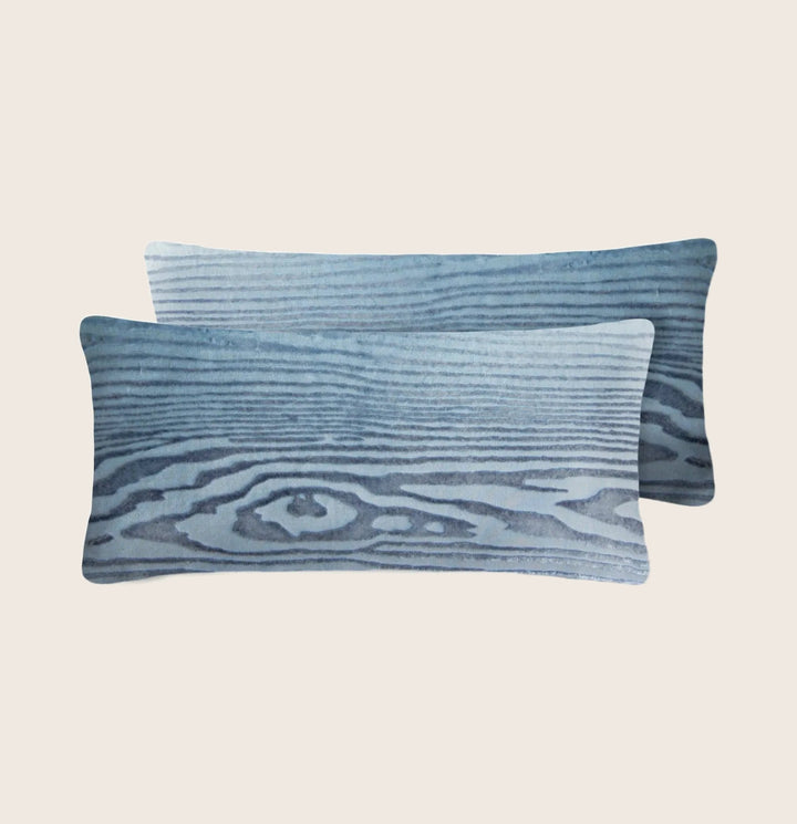 Mini Woodgrain Velvet Pillow Dusk Set of 2
