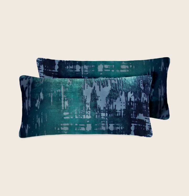Set of 2 Mini Brushstroke Velvet Pillow, Shark