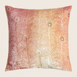 Peacock Feather Velvet Throw Pillow, Sunstone