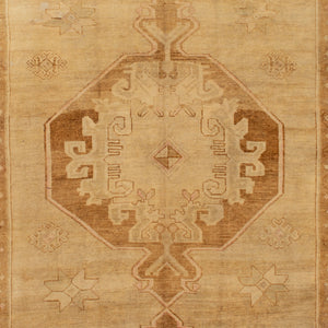 Beige Vintage Traditional Turkish Wool Rug - 6'2" x 17'2" - hover