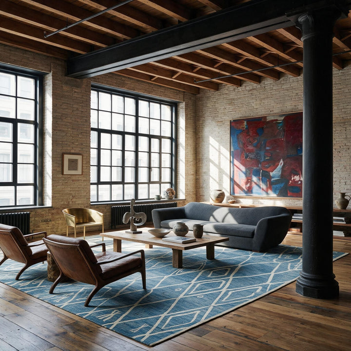Blue Moroccan Style Rug - 10'2" x 13'9"