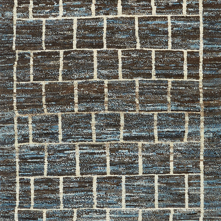 Geometric pattern with blue and brown rectangles and squares texture