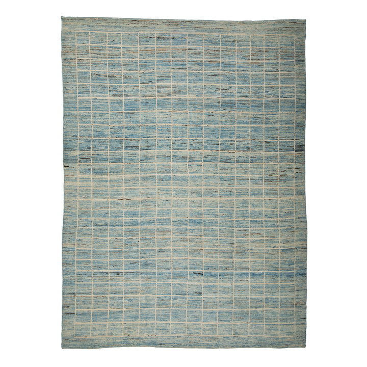Blue Moroccan Wool Rug - 10'6" x 13'2"