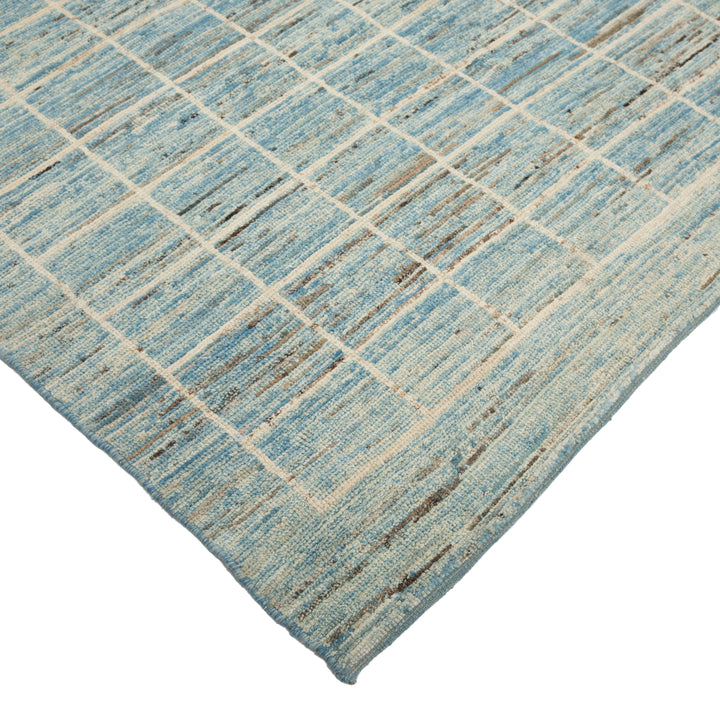 Blue Moroccan Wool Rug - 10'6" x 13'2"