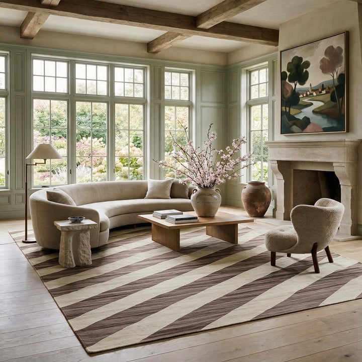 Brown Turkish Flatweave Wool Rug - 9'1" x 12'4"