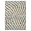 Rectangular rug with modern herringbone pattern in brown, blue.