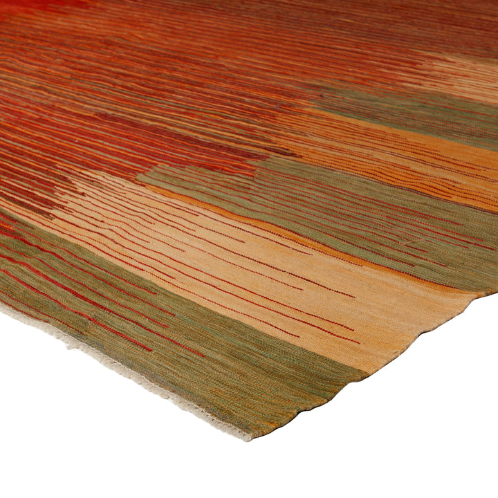 Multi Turkish Flatweave Wool Rug - 7'10" x 9'7"