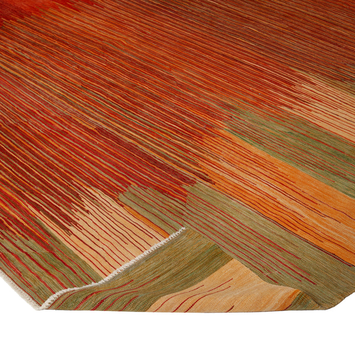 Multi Turkish Flatweave Wool Rug - 7'10" x 9'7"