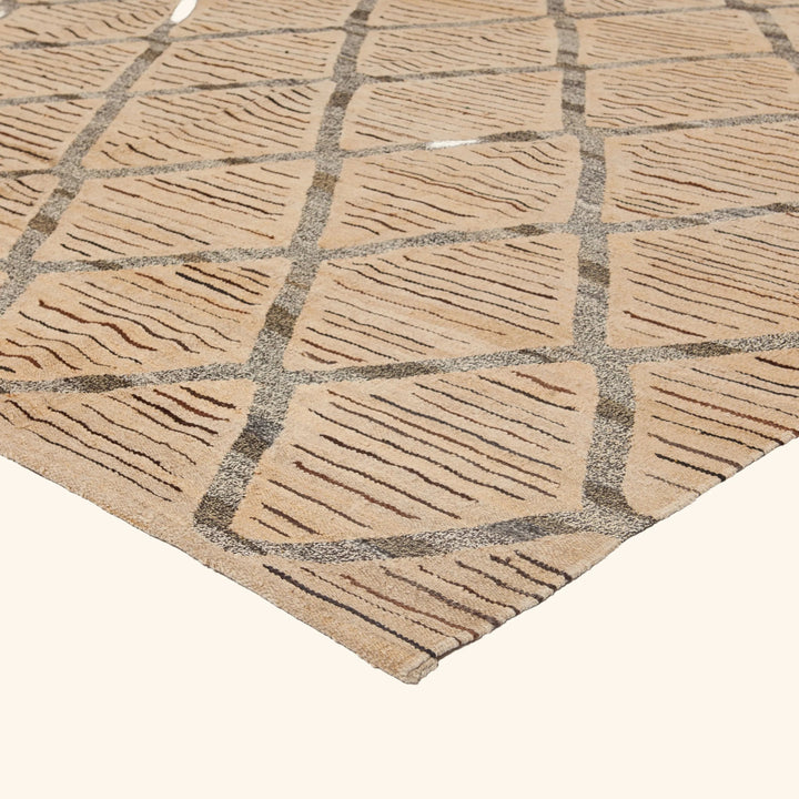 Brown Turkish Flatweave Wool Rug - 8'5" x 9'8"