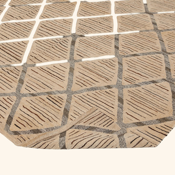 Brown Turkish Flatweave Wool Rug - 8'5" x 9'8"