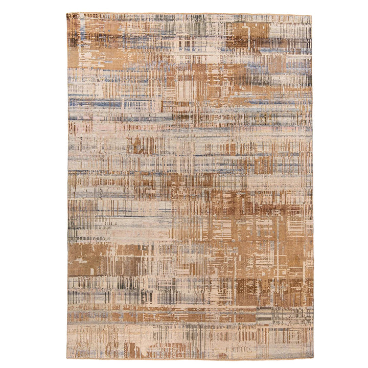 Brown Alchemy Modern Wool Silk Blend Rug - 8'11" x 12'