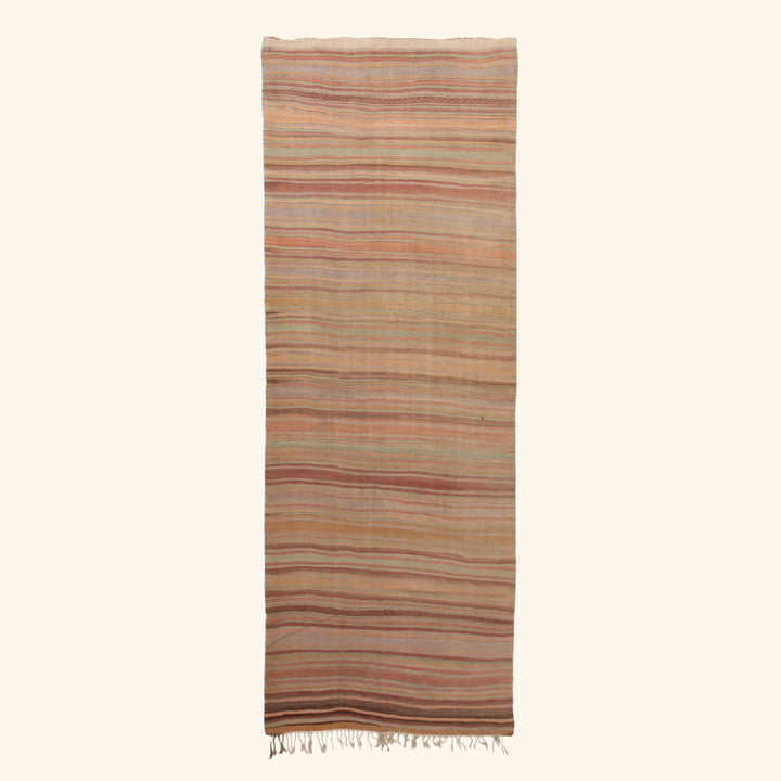 Multi Vintage Flatweave Wool Rug - 4'7" x 13'8" Default Title