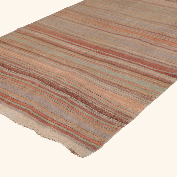 Multi Vintage Flatweave Wool Rug - 4'7" x 13'8" Default Title