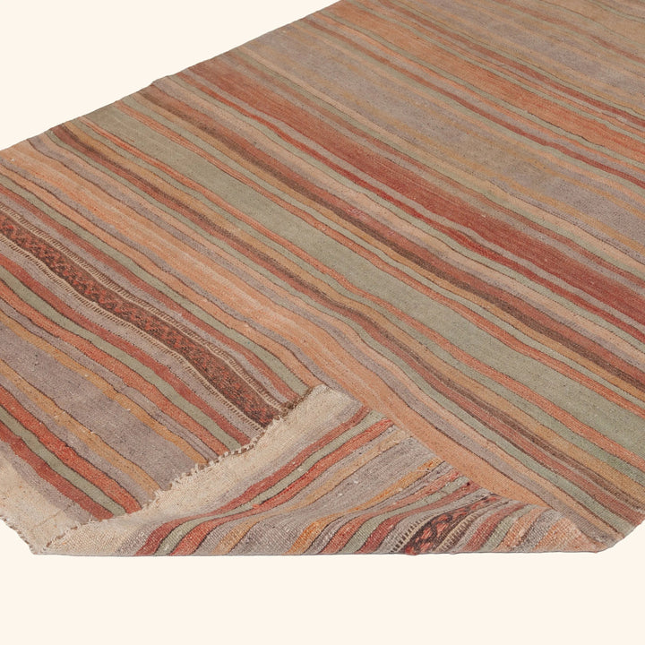 Multi Vintage Flatweave Wool Rug - 4'7" x 13'8" Default Title