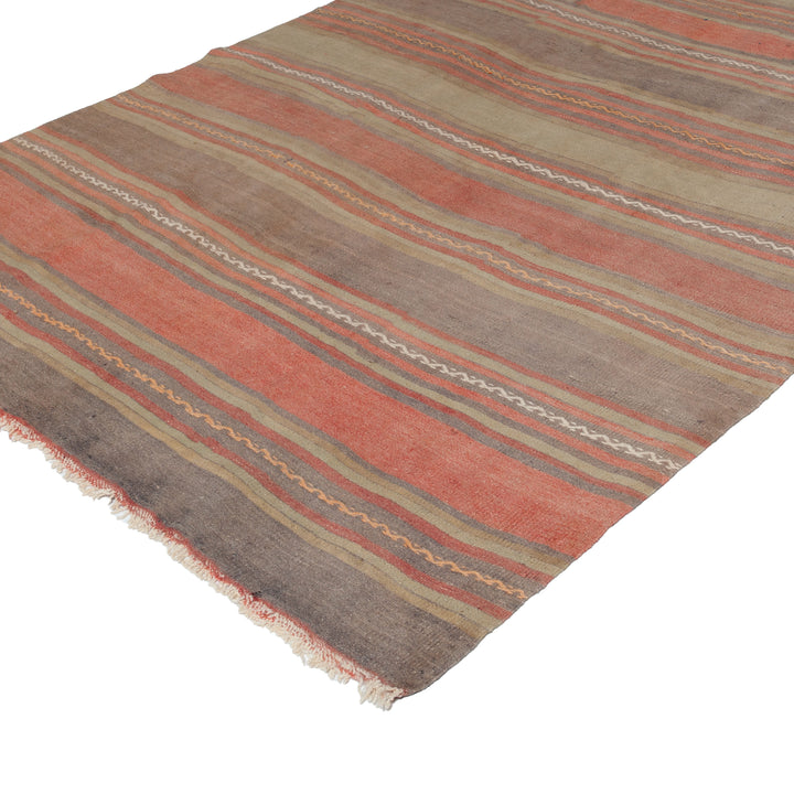 Multi Vintage Flatweave Wool Rug - 5'3" x 14'8" Default Title