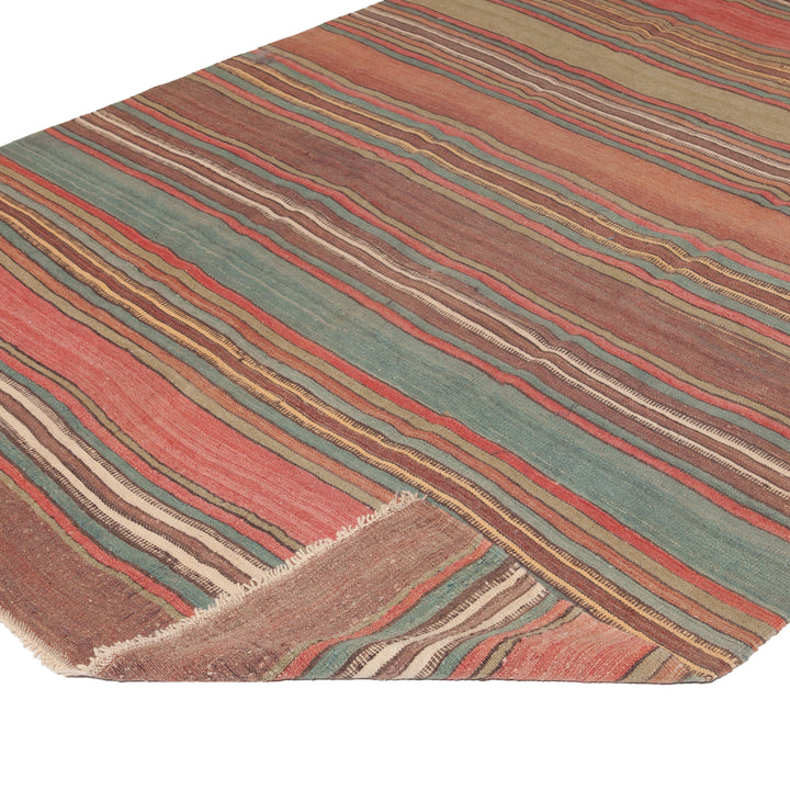 Multi Vintage Flatweave Wool Rug - 5'1" x 13'1" Default Title