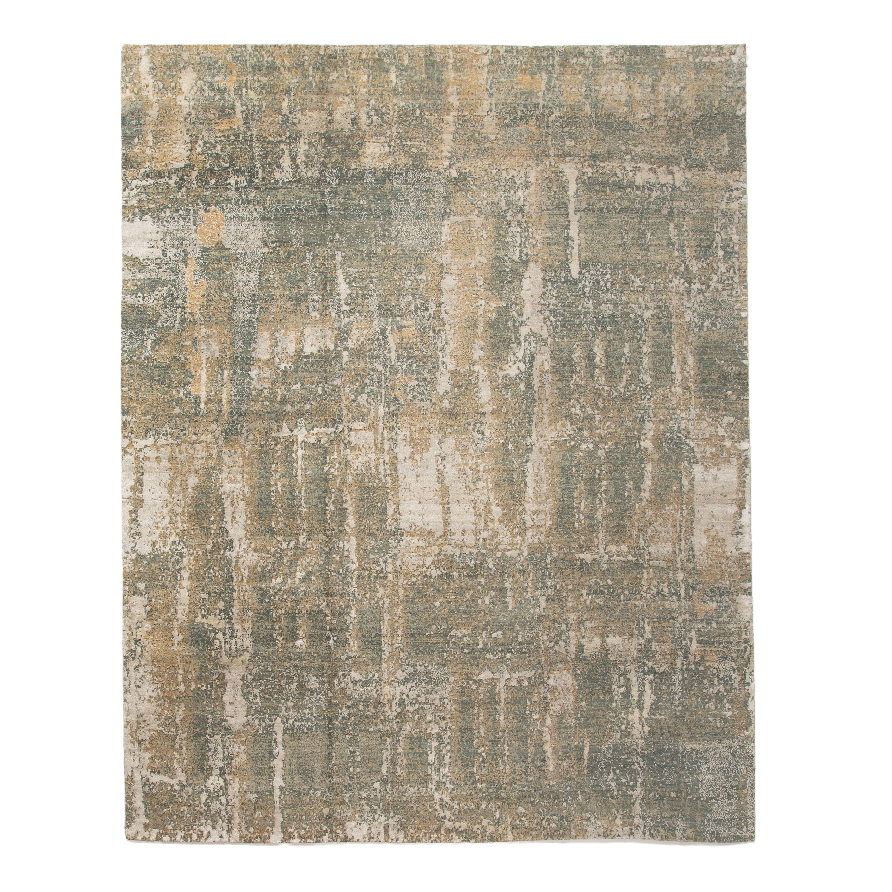 Multi Modern Wool Silk Blend Rug - 11'1" x 13'10"