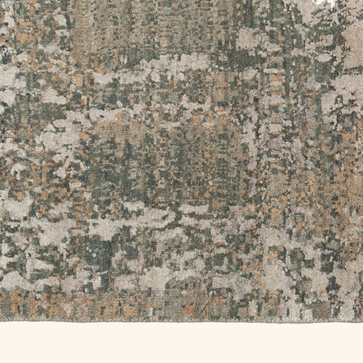 Multi Modern Wool Silk Blend Rug - 11'1" x 13'10"