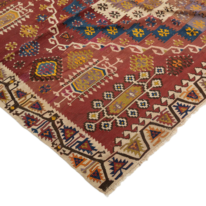 Multicolored Flatweave Wool Runner - 5'11" x 13'7"