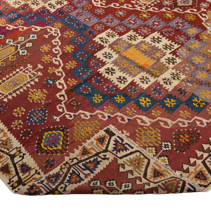 Multicolored Flatweave Wool Runner - 5'11" x 13'7"