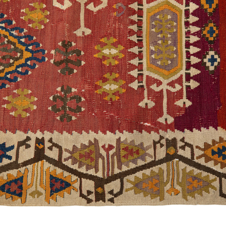 Multicolored Flatweave Wool Runner - 5'11" x 13'7"