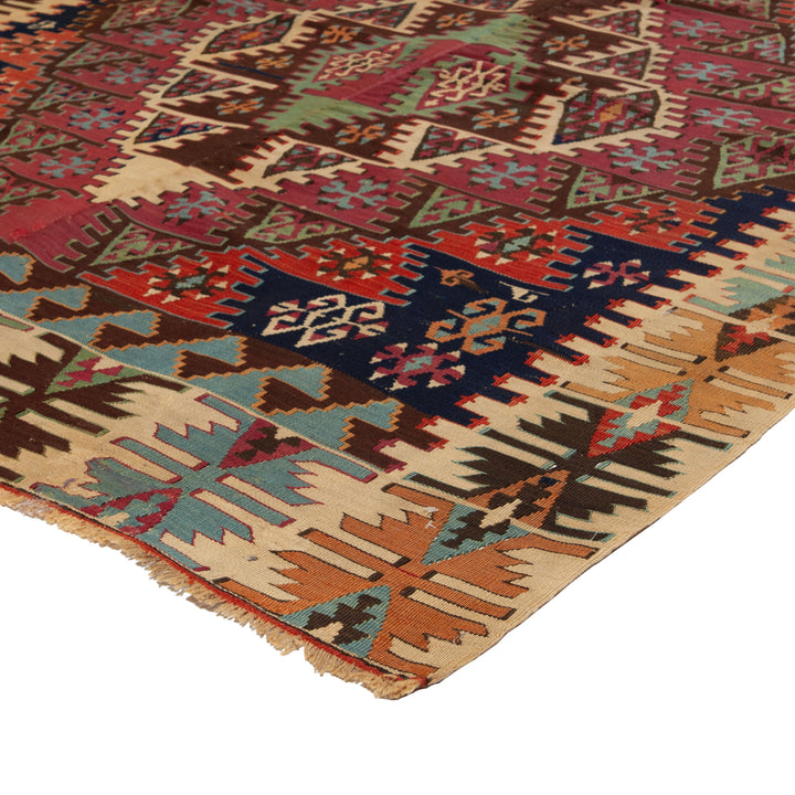 Vintage Flatweave Wool Turkish Kilim Runner - 5'2" x 13'1"