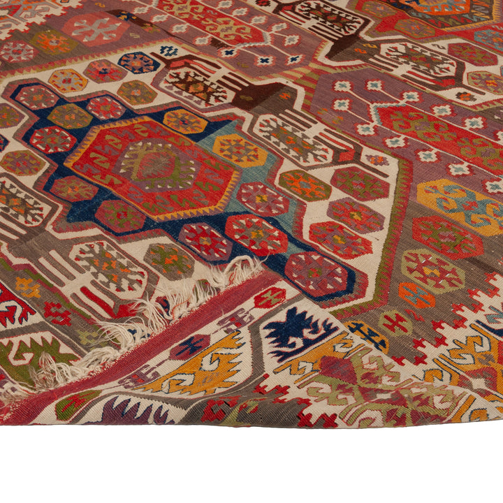 Vintage Flatweave Wool Turkish Kilim - 5'9" x 13'9"