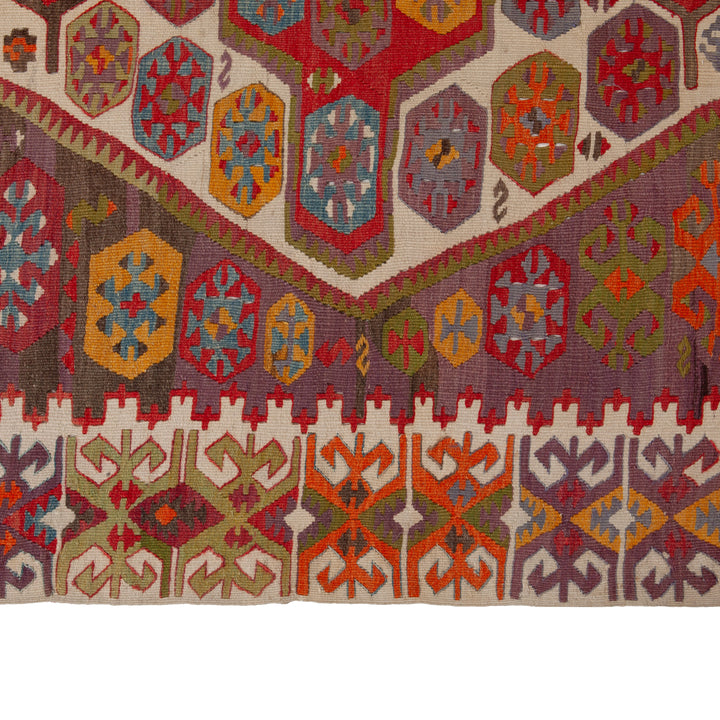 Vintage Flatweave Wool Turkish Kilim - 5'9" x 13'9"