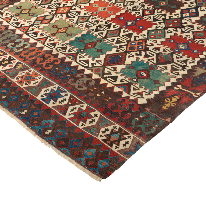 Vintage Flatweave Wool Turkish Kilim - 5'7" x 14'1"