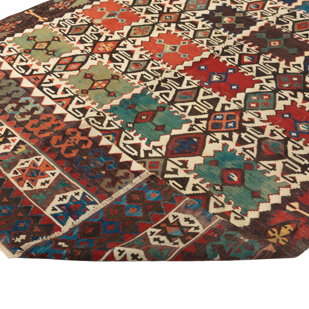 Vintage Flatweave Wool Turkish Kilim - 5'7" x 14'1"