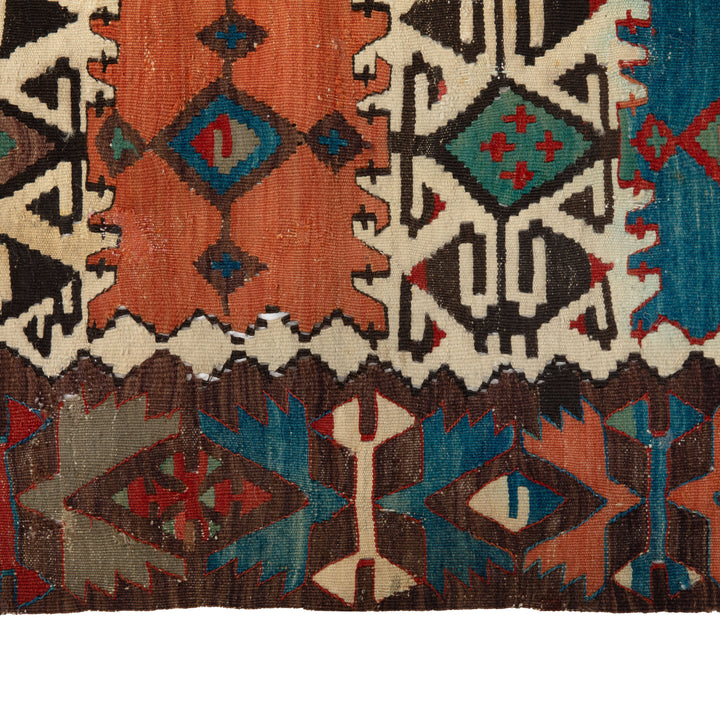 Vintage Flatweave Wool Turkish Kilim - 5'7" x 14'1"