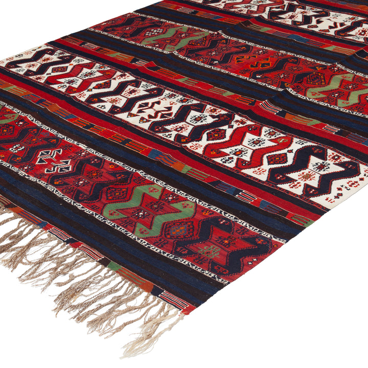 Multi Vintage Flatweave Wool Rug - 6'3" x 12'10" Default Title