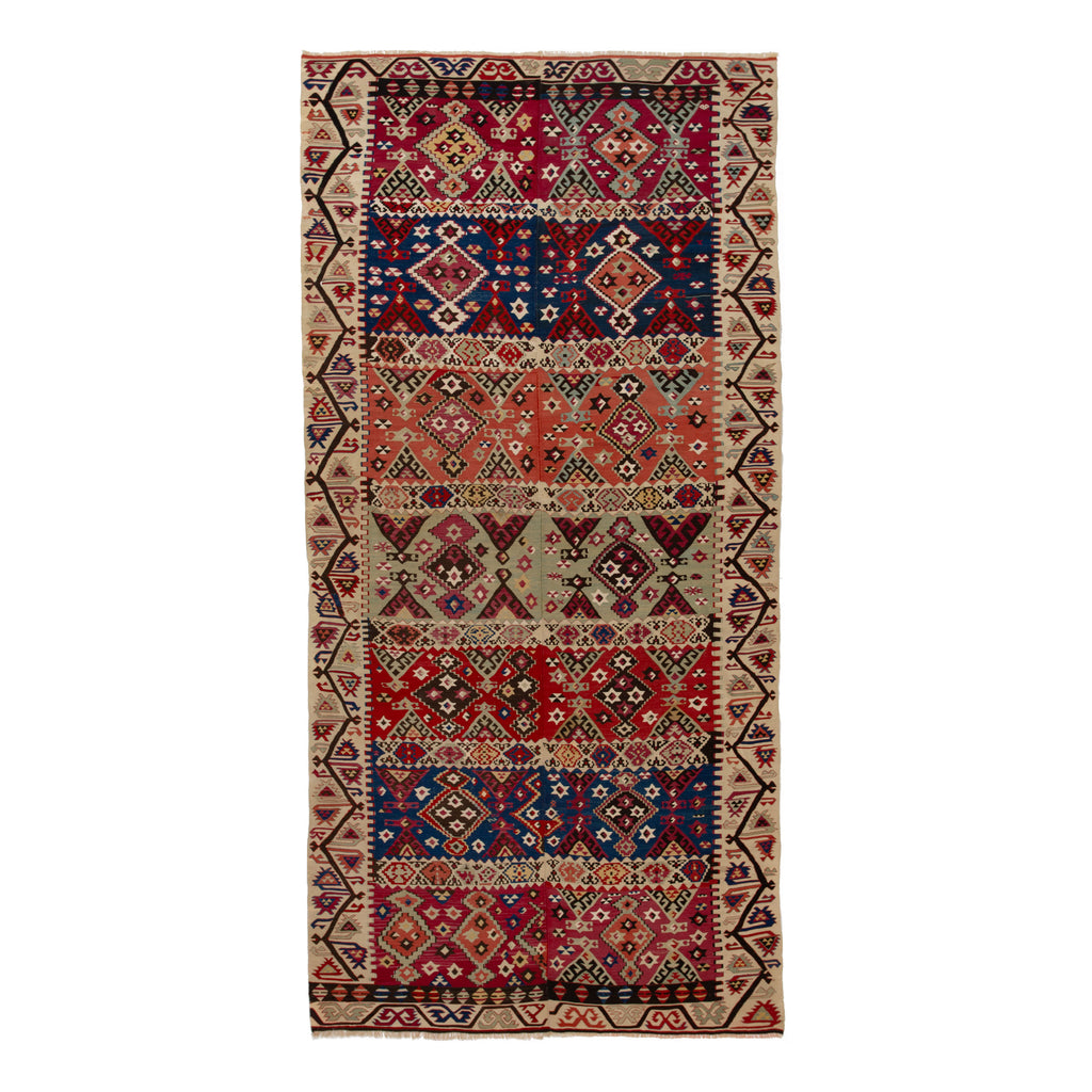 Vintage Flatweave Wool Turkish Kilim Runner - 5'3" x 13'1"
