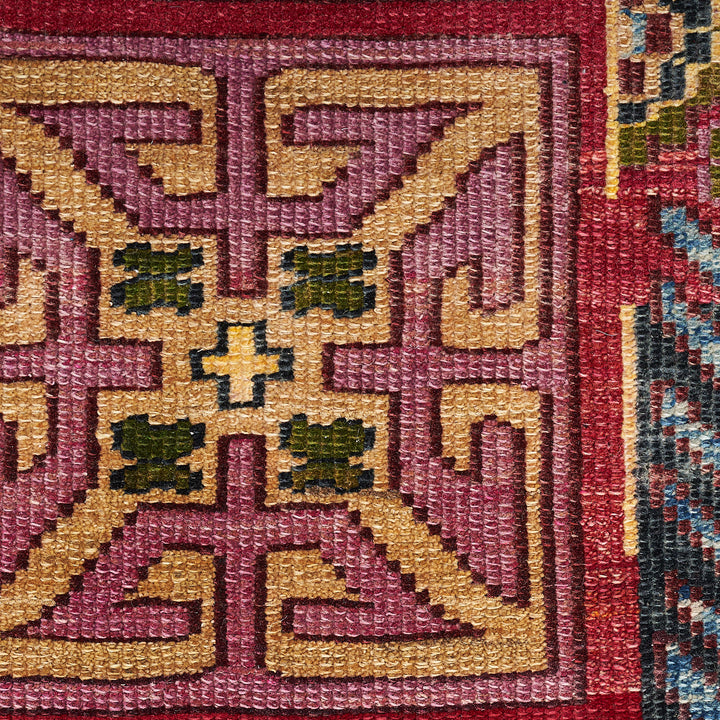 Pink & Red Transitional Wool Rug - 9' x 12'2"